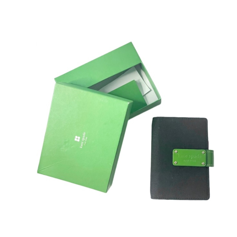 Kate Spade Black W/ Green Organizer Agenda Book Wallet